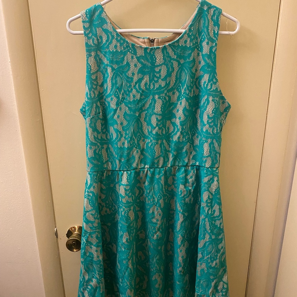 Teal Zip-up Dress